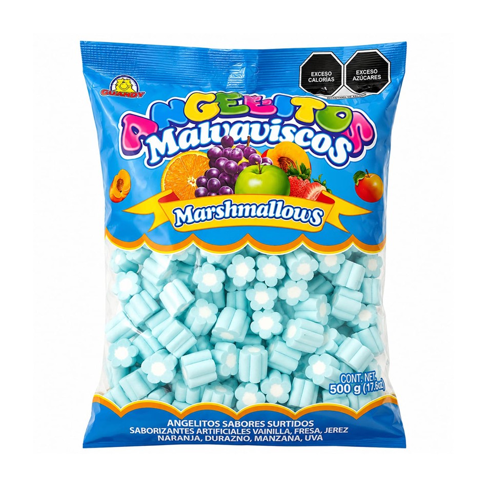 BOMBON ANGELITOS FLOR AZUL CHICO 500 GR