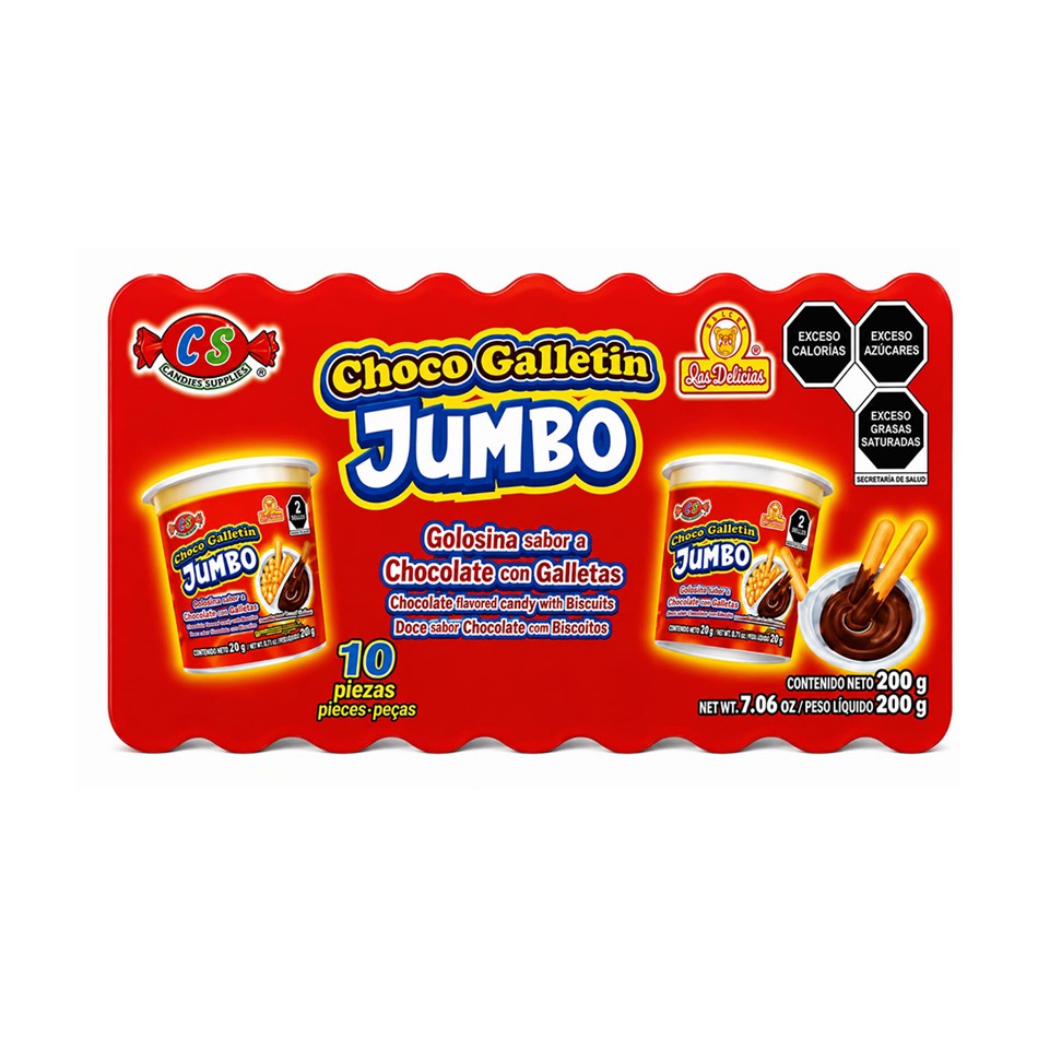 CHOCOLATE CHOCO-GALLETIN JUMBO 10 PZS