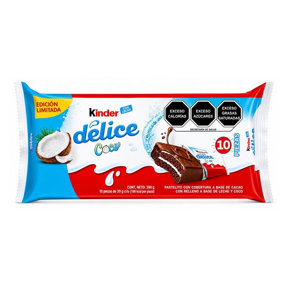 CHOCOLATE KINDER DELICE COCO 10 PZS