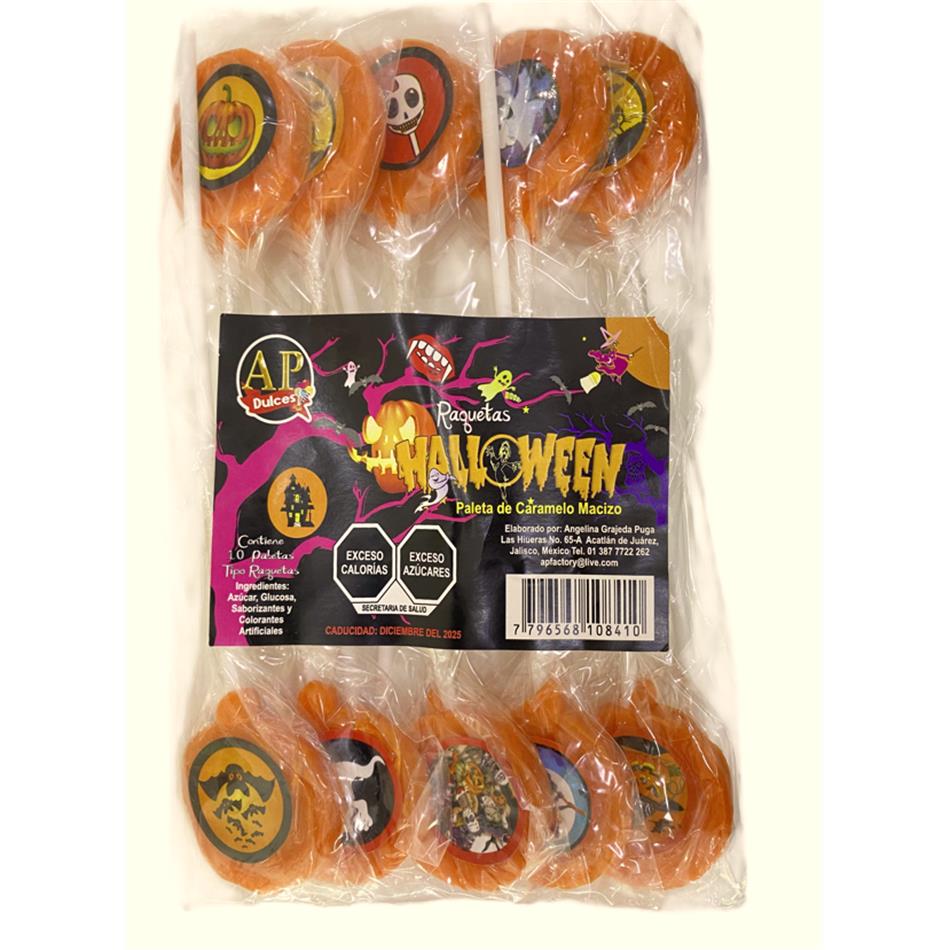 Producto - PALETA RAQUETA HALLOWEN 10 PZS