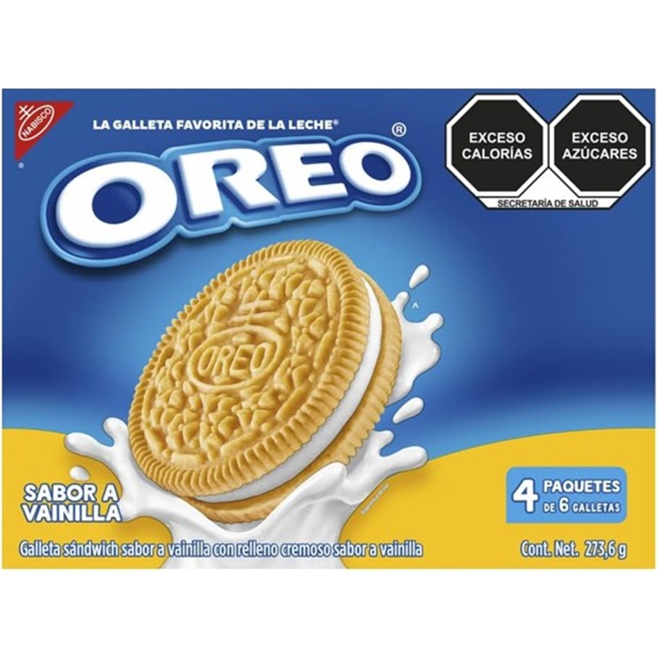 GALLETA OREO VAINILLA 4 PZS 252 GRS.