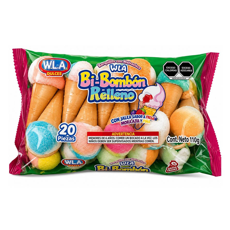 Producto - BARQUILLO BI-BOMBON RELLENO WLA 20 PZS