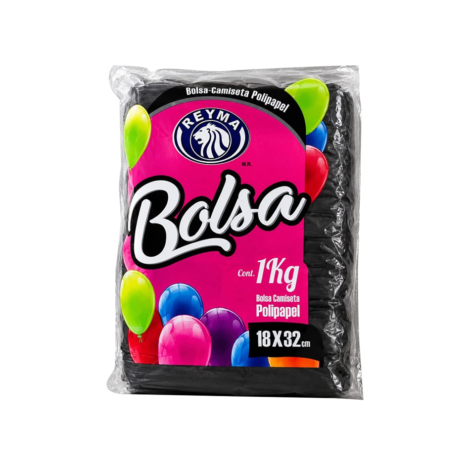 BOLSA ASA POLIPAPEL NEGRA 18X32