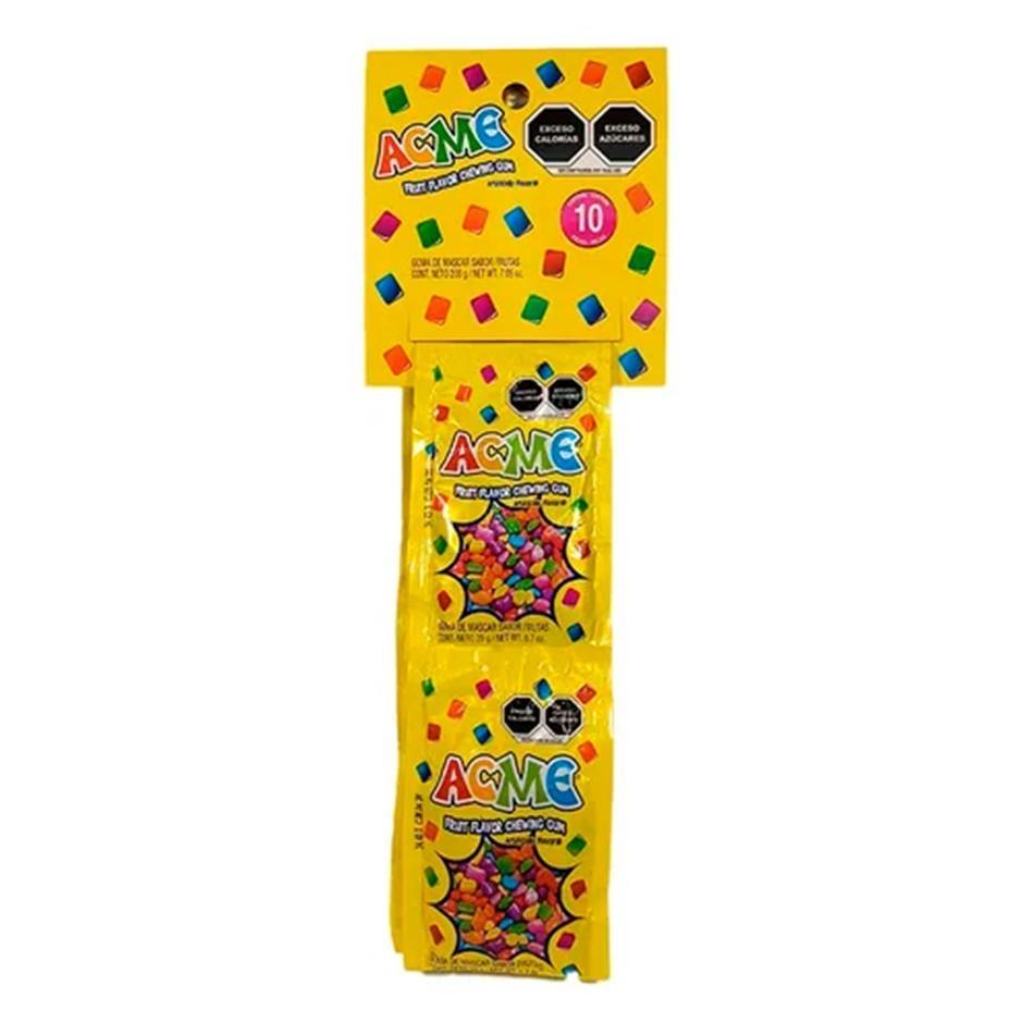 CHICLE MINIATURA ACME TIRA 10 PZS