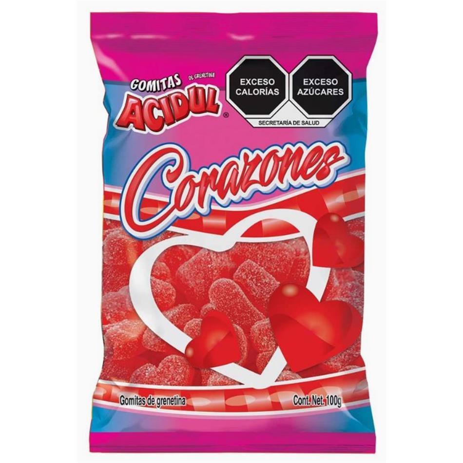 Producto - GOMITA ACIDUL CORAZONES 100 GRS