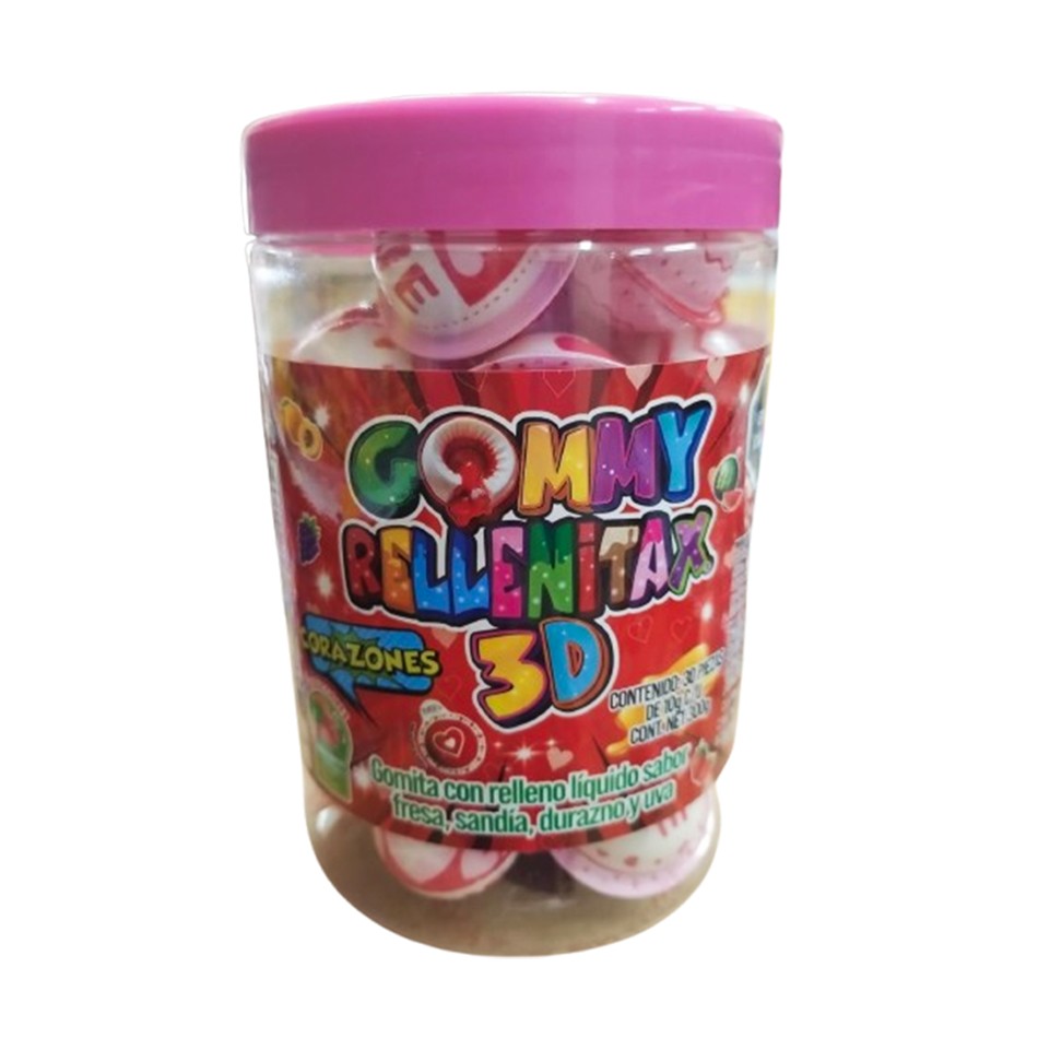Producto - GUMMY RELLENITAX CORAZON 3D 30 PZS
