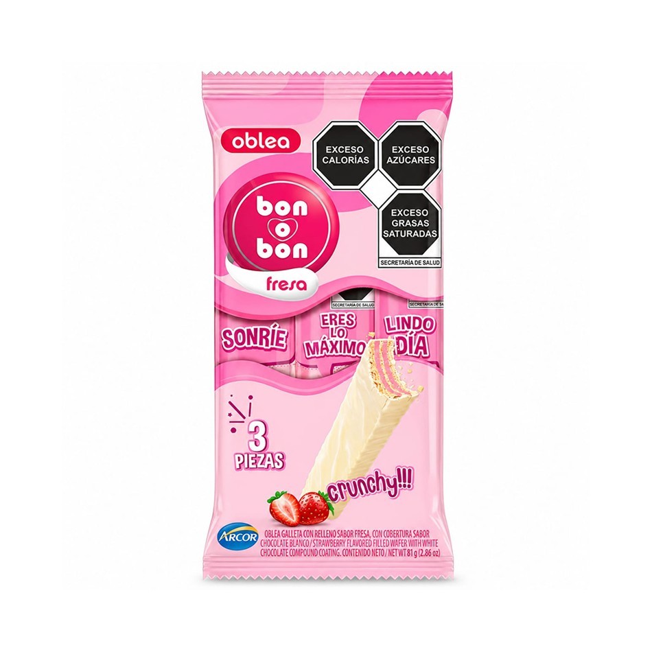 Producto - OBLEA BON O BON FRESA 3 PZS