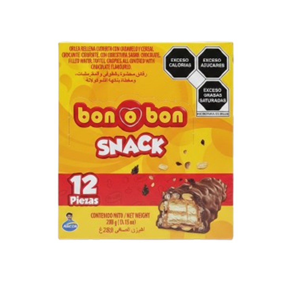 Producto - CHOCOLATE BON O BON SNACK 12 PZS