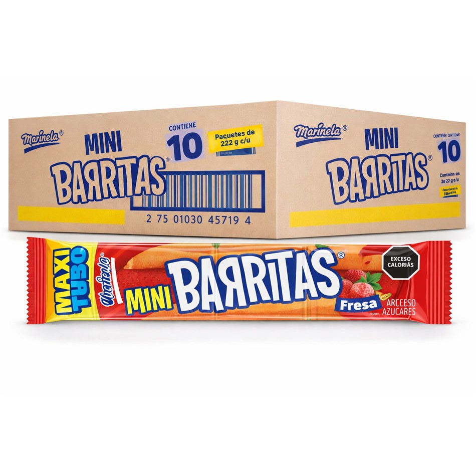 Producto - GALLETA MINI BARRITA FRESA 10 PAQ