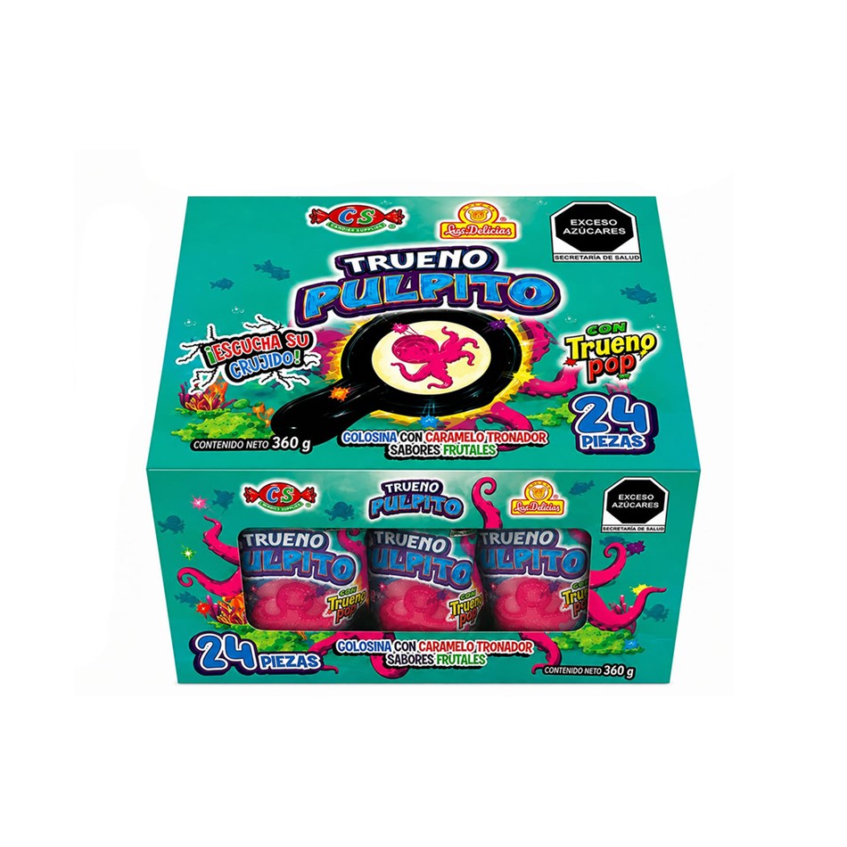 Producto - CARAMELO TRUENO PULPITO 24 PZS