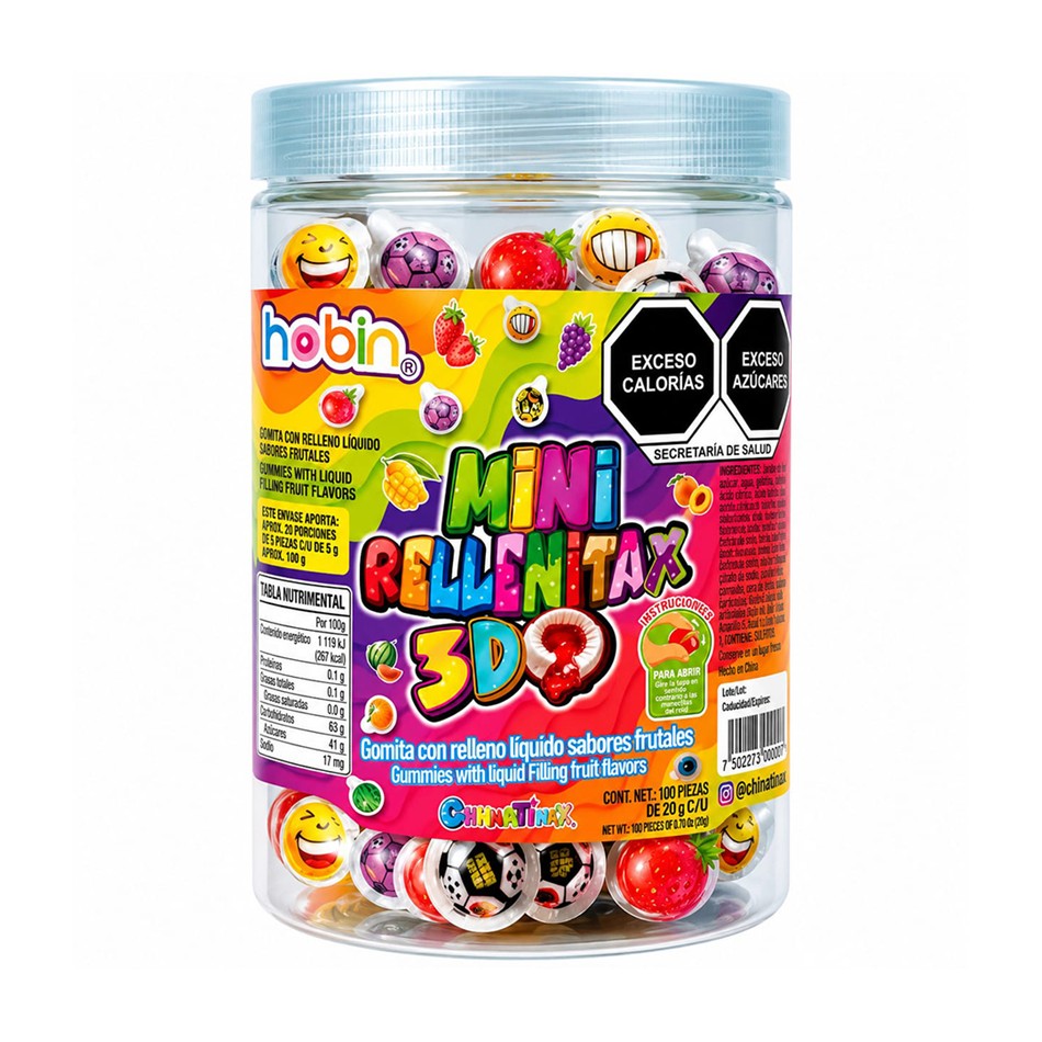 MINI RELLENITAX 3D SURTIDO 100 PZS