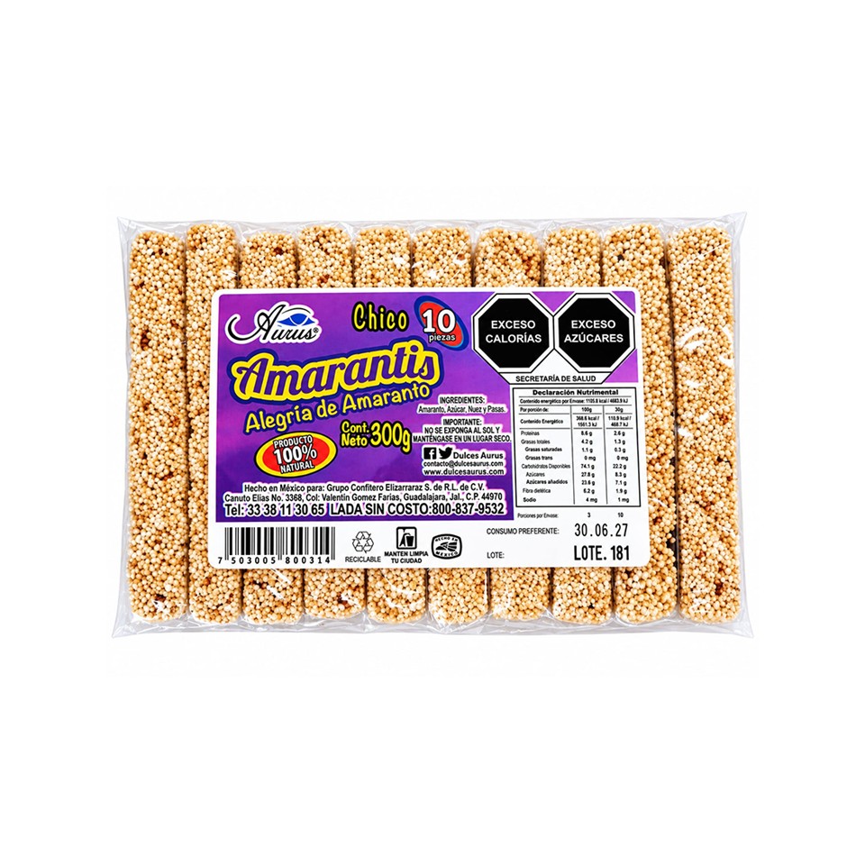 Producto - PALANQUETA ALEGRIA CHICA 10 PZS 30 GRS