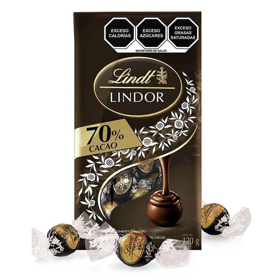 CHOCOLATE LINDOR BOLSA 70% CACAO 120 GRS