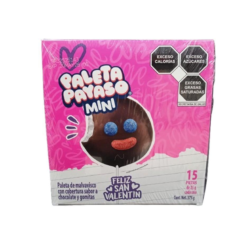 PALETA PAYASO MINI SAN VALENTIN 15 PZS