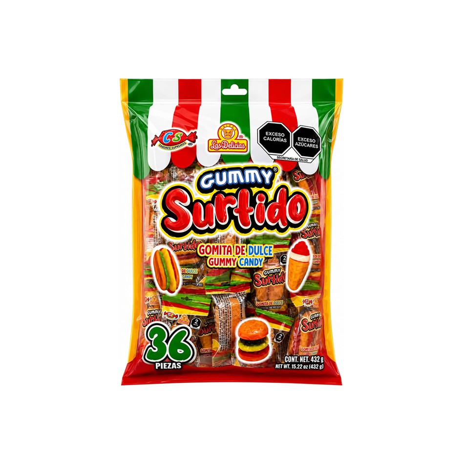 Producto - GUMMY SURTIDO TIRA 36 PZS