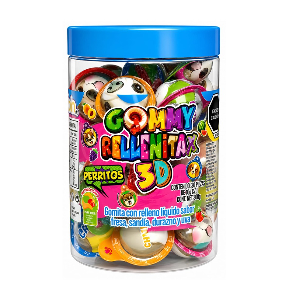 Producto - GUMMY RELLENITAX 3D PERRITOS 30 PZS