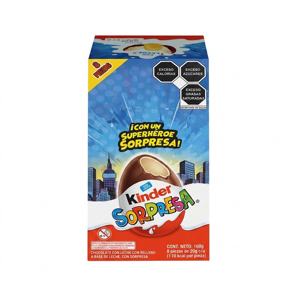 Producto - CHOCOLATE HUEVITO KINDER SUPERHEROE 8 PZS