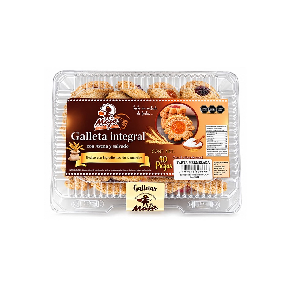 GALLETA INTEGRAL TARTA DE MERMELADA 40 PZS
