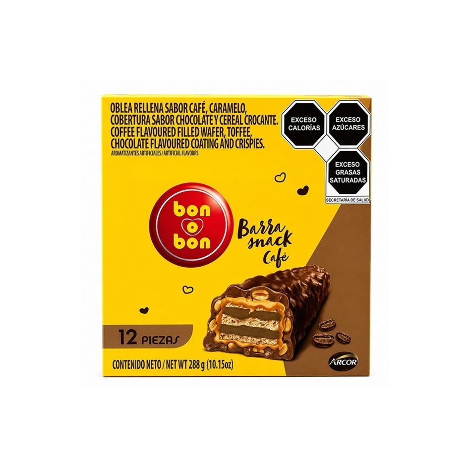 Producto - CHOCOLATE BON O BON CAFE SNACK 12 PZS