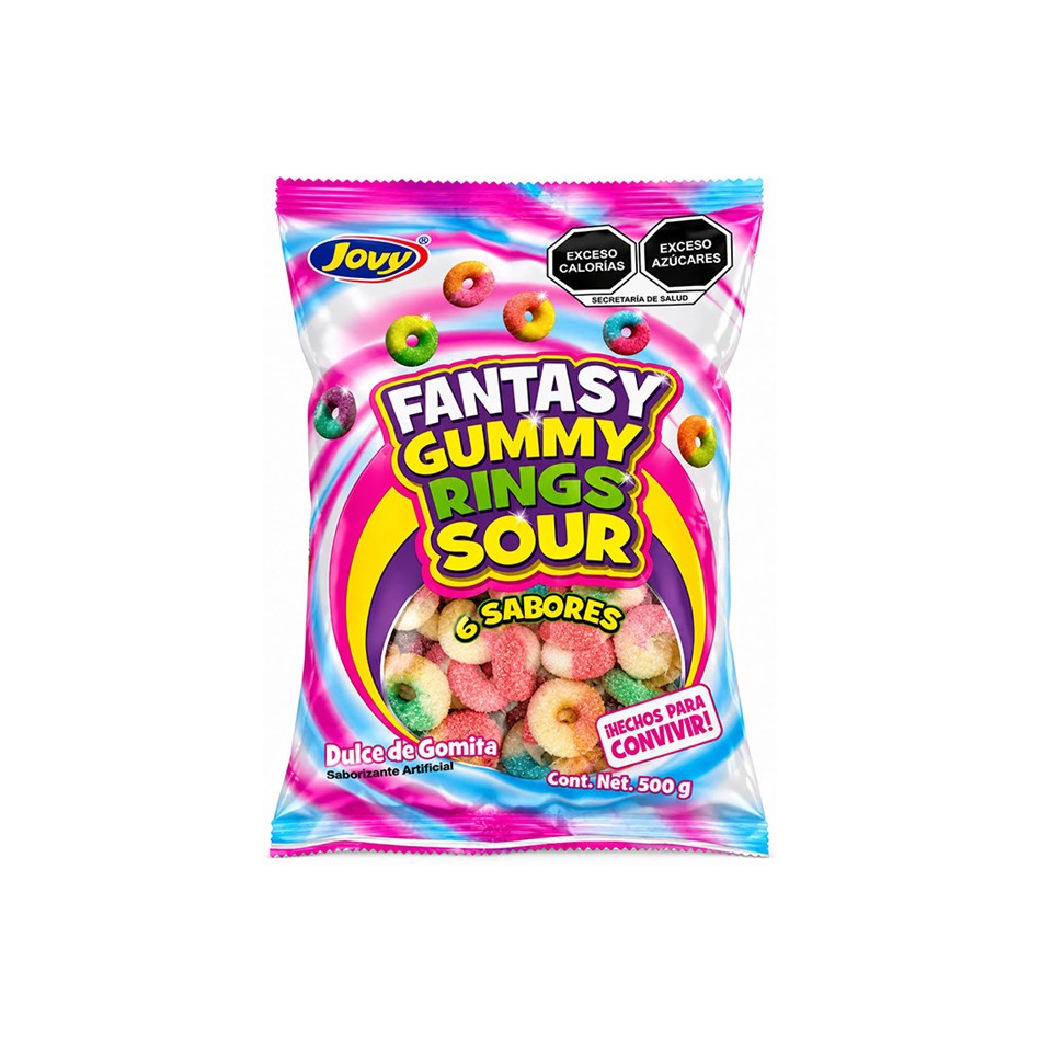 Producto - GOMA FANTASY GUMMY RINGS SOUR 500 GR