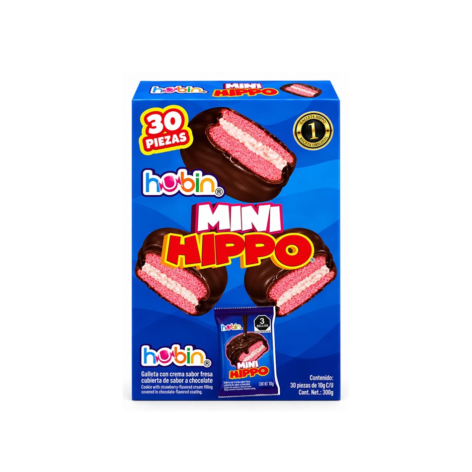 GALLETA MINI HIPPO 2 GRS 30 PZS