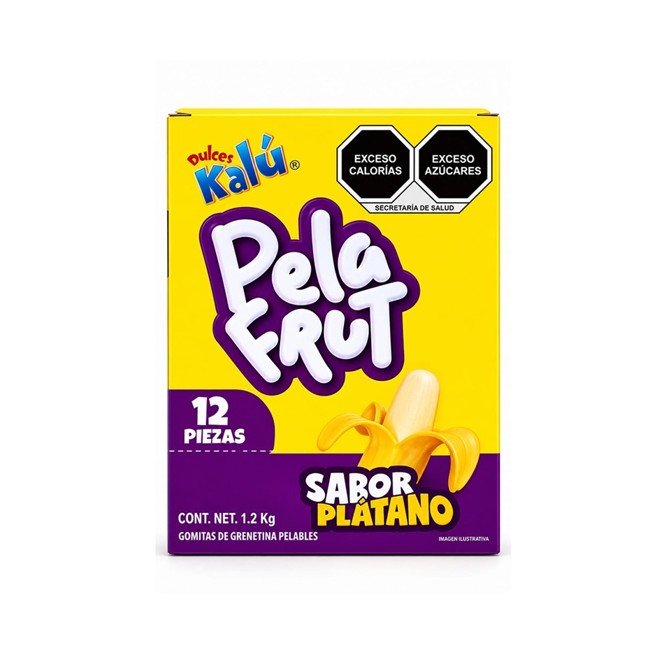 Producto - GOMA PELA FRUT PLATANO 12 PZS 100 GRS