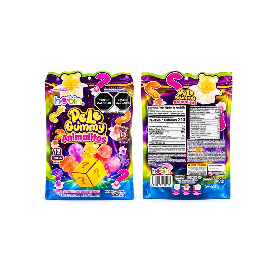 GOMA PELE GUMMY ANIMALITOS 12 PZS 60 GRS, foto 3 de 3