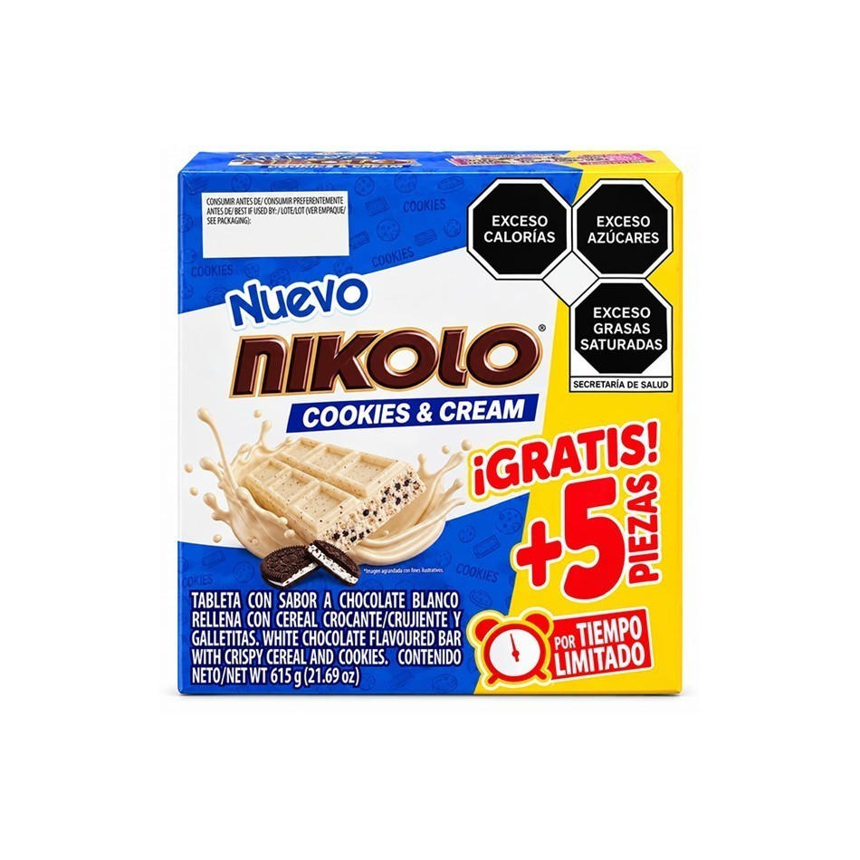 CHOCOLATE NIKOLO COOKIES & CREAM 30 PZS