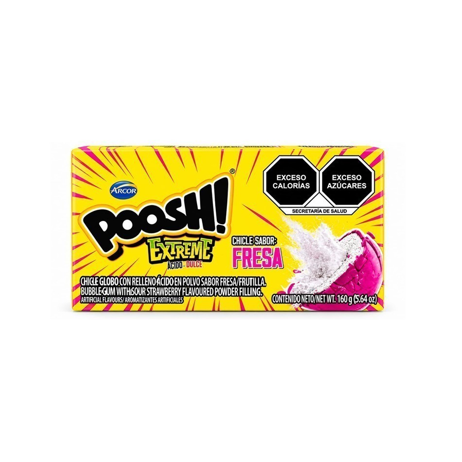 CHICLE POOSH FRESA EXTREME 40 PZS, foto 2 de 3