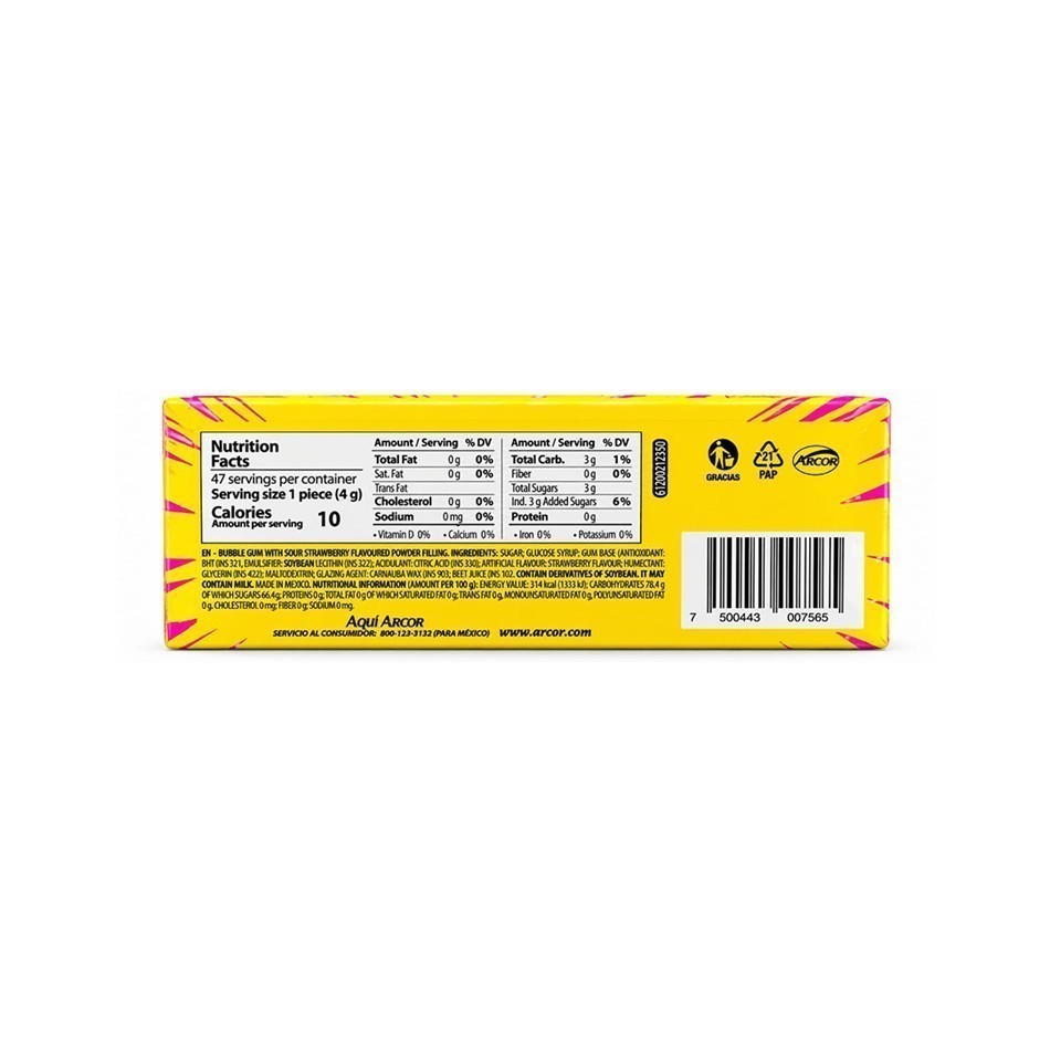 CHICLE POOSH FRESA EXTREME 40 PZS, foto 3 de 3