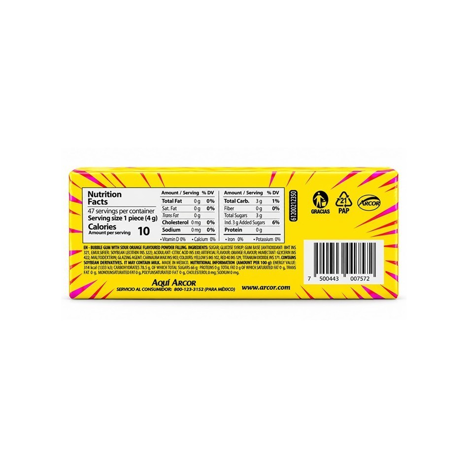 CHICLE POOSH NARANJA EXTREME 40 PZS, foto 3 de 3