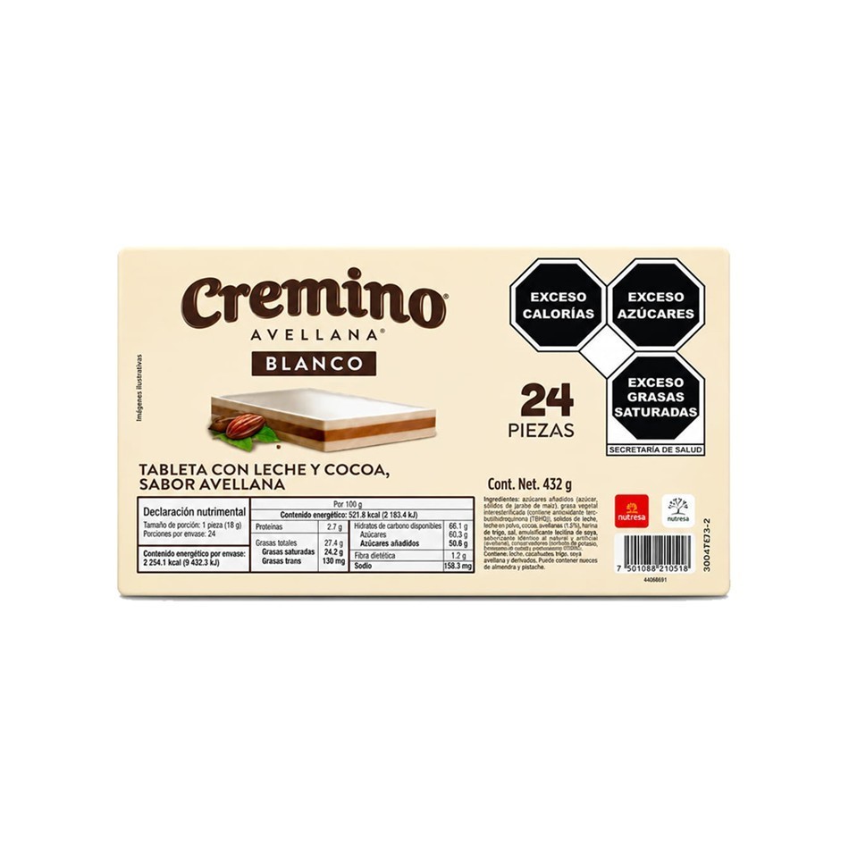 Producto - CHOCOLATE CREMINO BLANCO 24 PZS