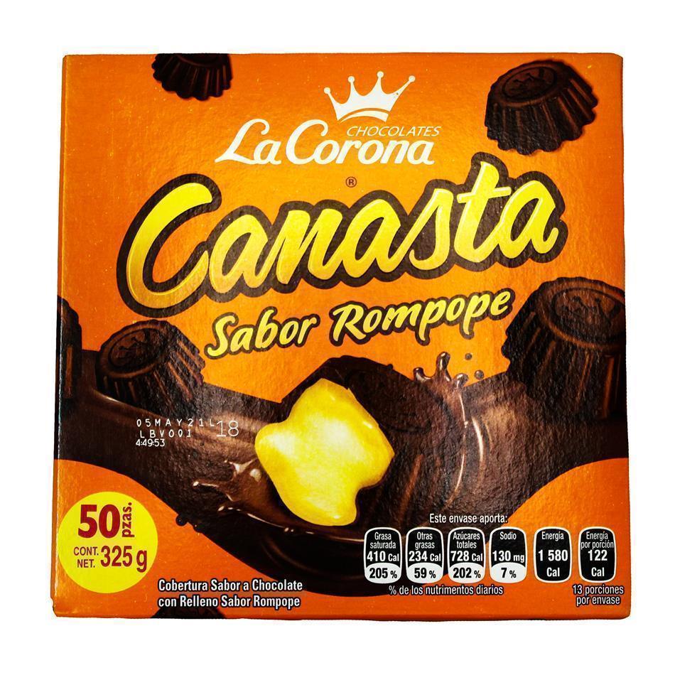 CHOCOLATE CANASTA ROMPOPE 50 PZS