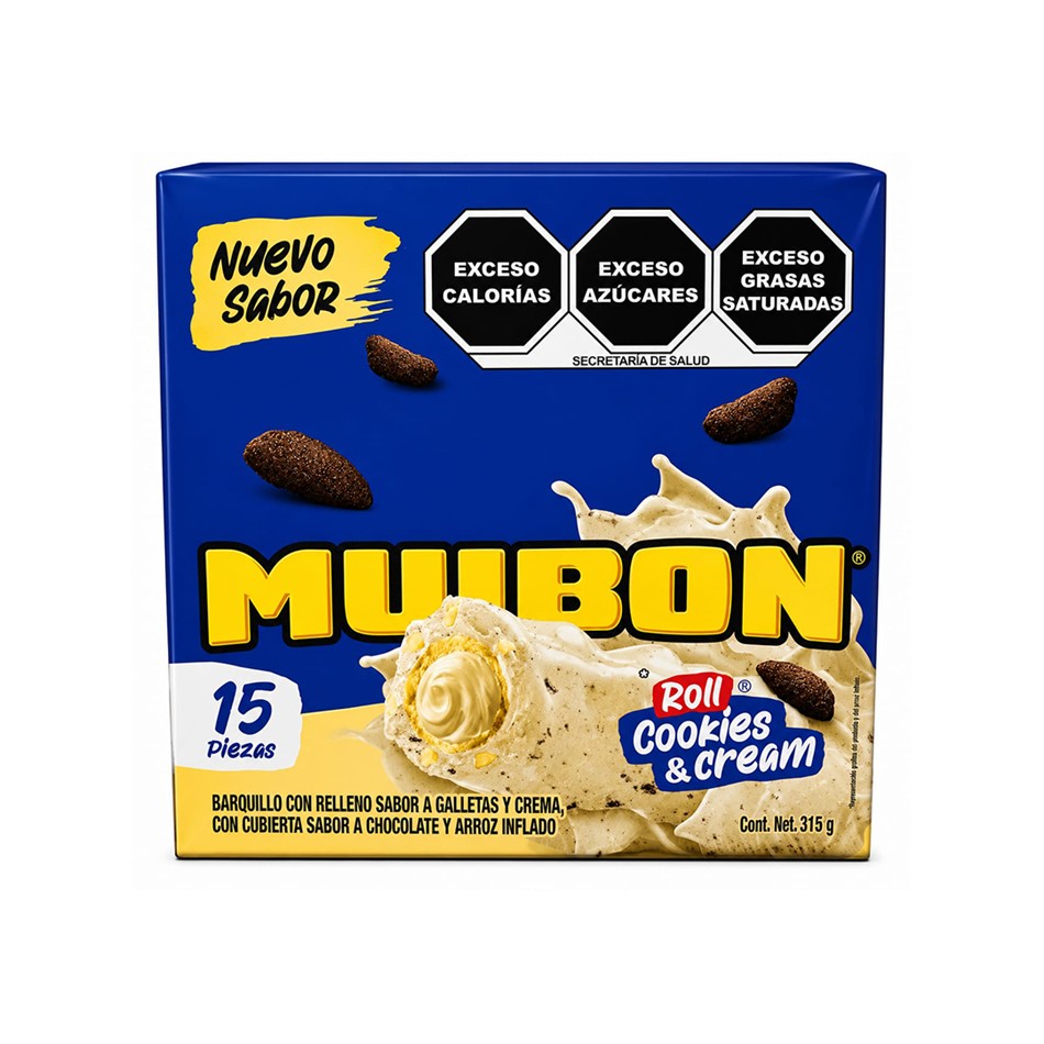Producto - CHOCOLATE MUIBON COOKIES & CREAM 15 PZS