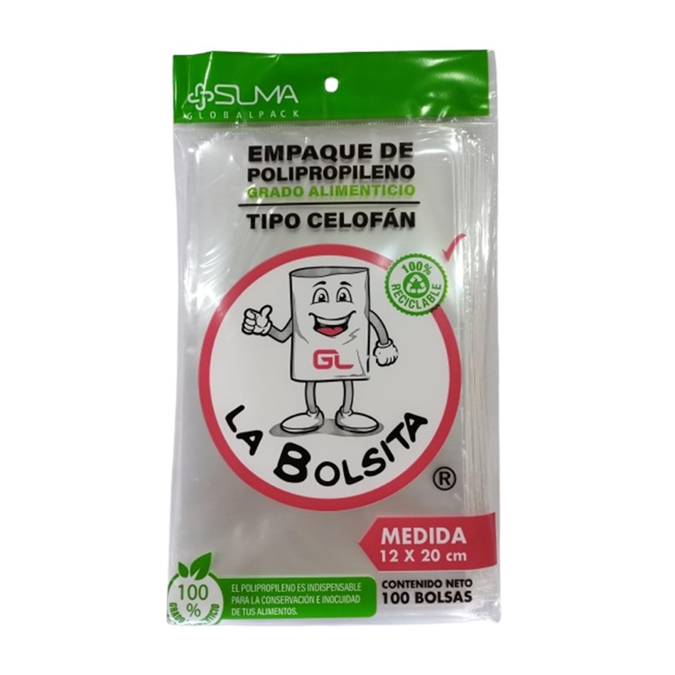 Producto - BOLSA DE CELOFAN BOLSIPACK 12X20 100 PZS