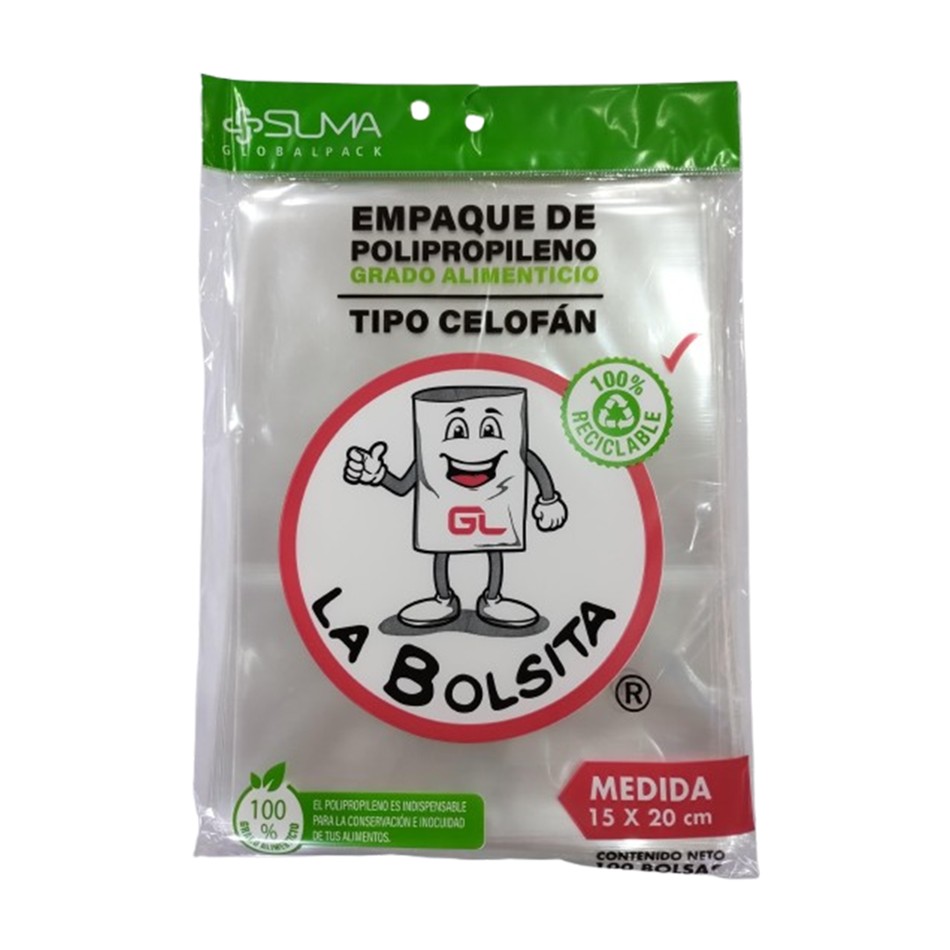 Producto - BOLSA DE CELOFAN BOLSIPACK 15X20 100 PZS