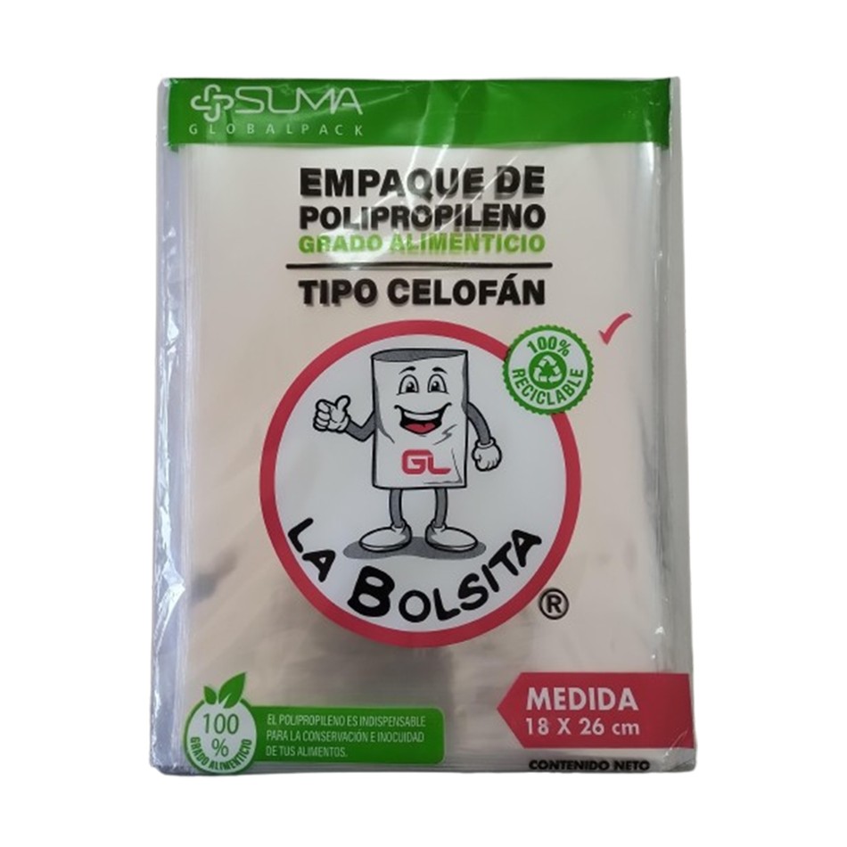 Producto - BOLSA DE CELOFAN BOLSIPACK 18X26 100 PZS