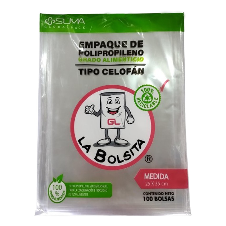Producto - BOLSA DE CELOFAN BOLSIPACK 25X35 100 PZS