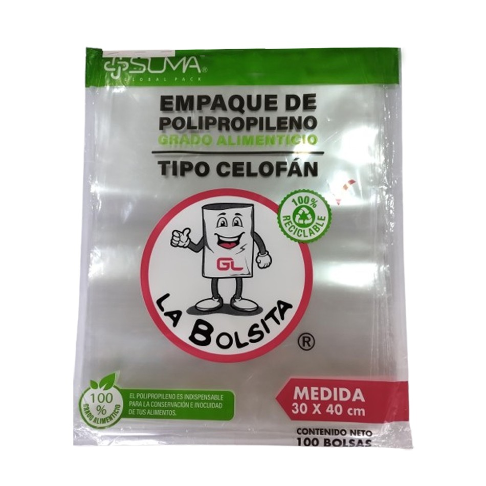 Producto - BOLSA DE CELOFAN BOLSIPACK 30X40 100 PZS