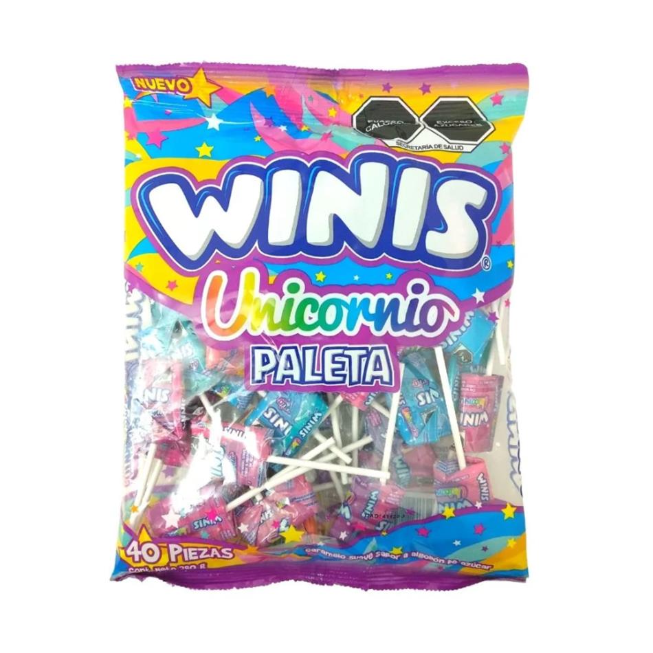 Producto - PALETA WINIS UNICORNIO 40 PZS