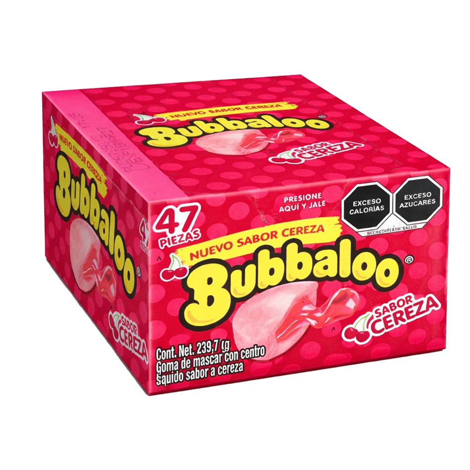 CHICLE BUBBALOO CEREZA 47 PZS